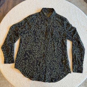 Rock & Republic Sheer Leopard Button Down Shirt – Size M
